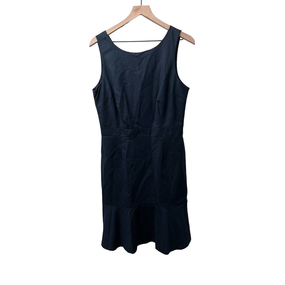 Banana Republic Womens Sleeveless Navy Blue Dress Ruffle Hem Size 12